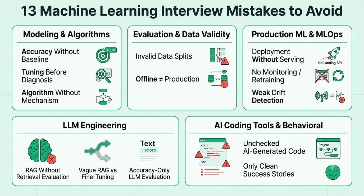 Thirteen common machine learning interview mistakes to avoid in 2026