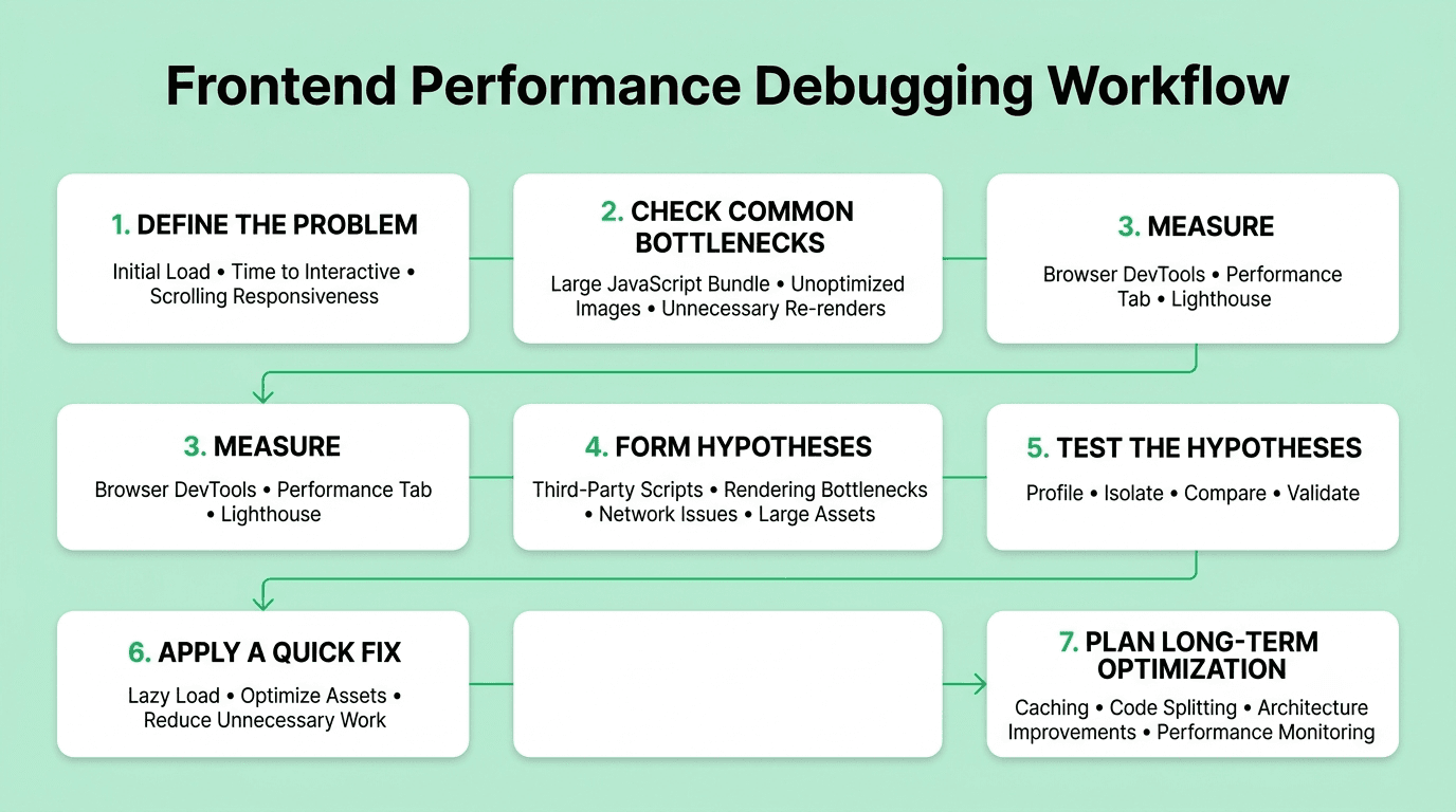 Frontend performance debugging workflow for interview preparation