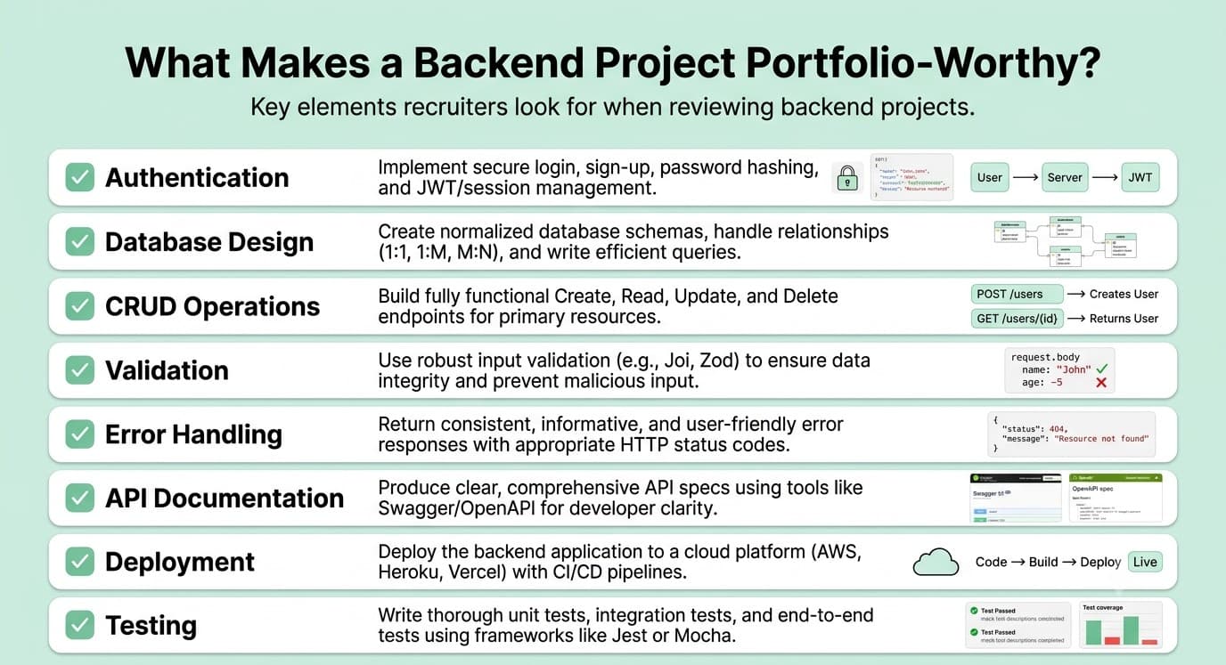 What makes backend project portfolio worthy 