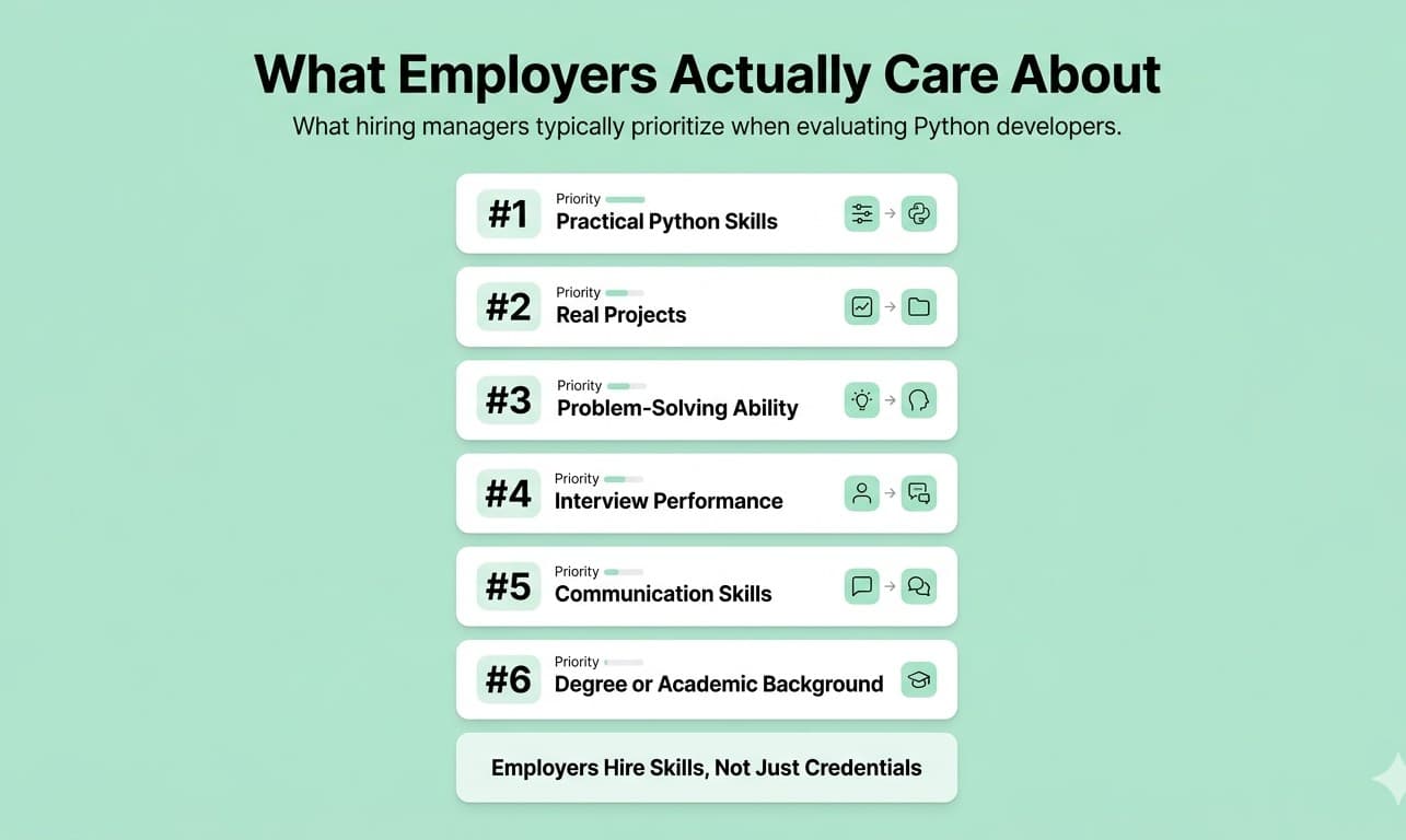 Skills employer value in python developer 