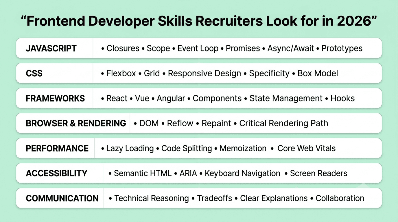 Frontend developer skills recruiters look for in 2026