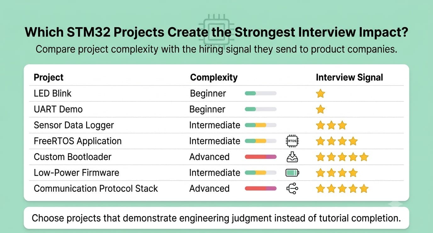 STM32 projects ranked by interview impact