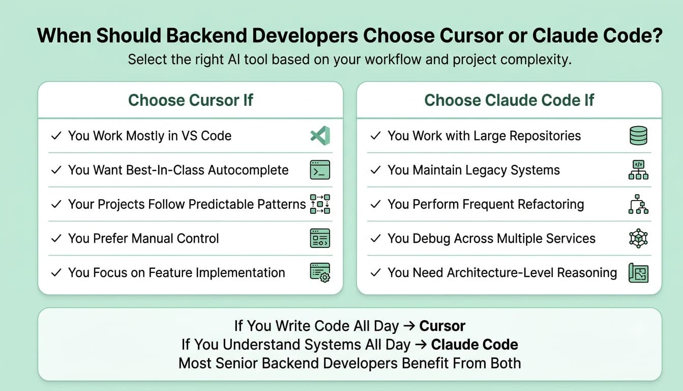 When Should Backend Developers Choose Cursor or Claude Code?