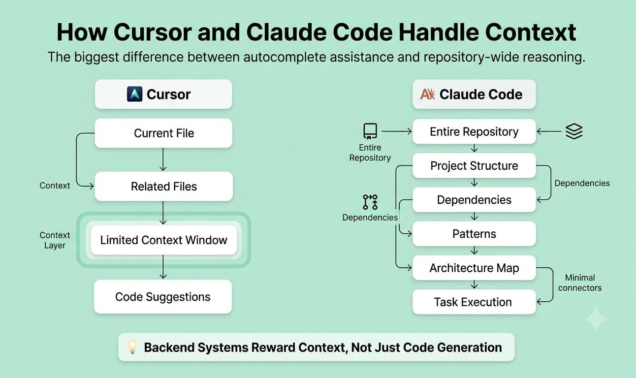 How cursor and claude handle context 