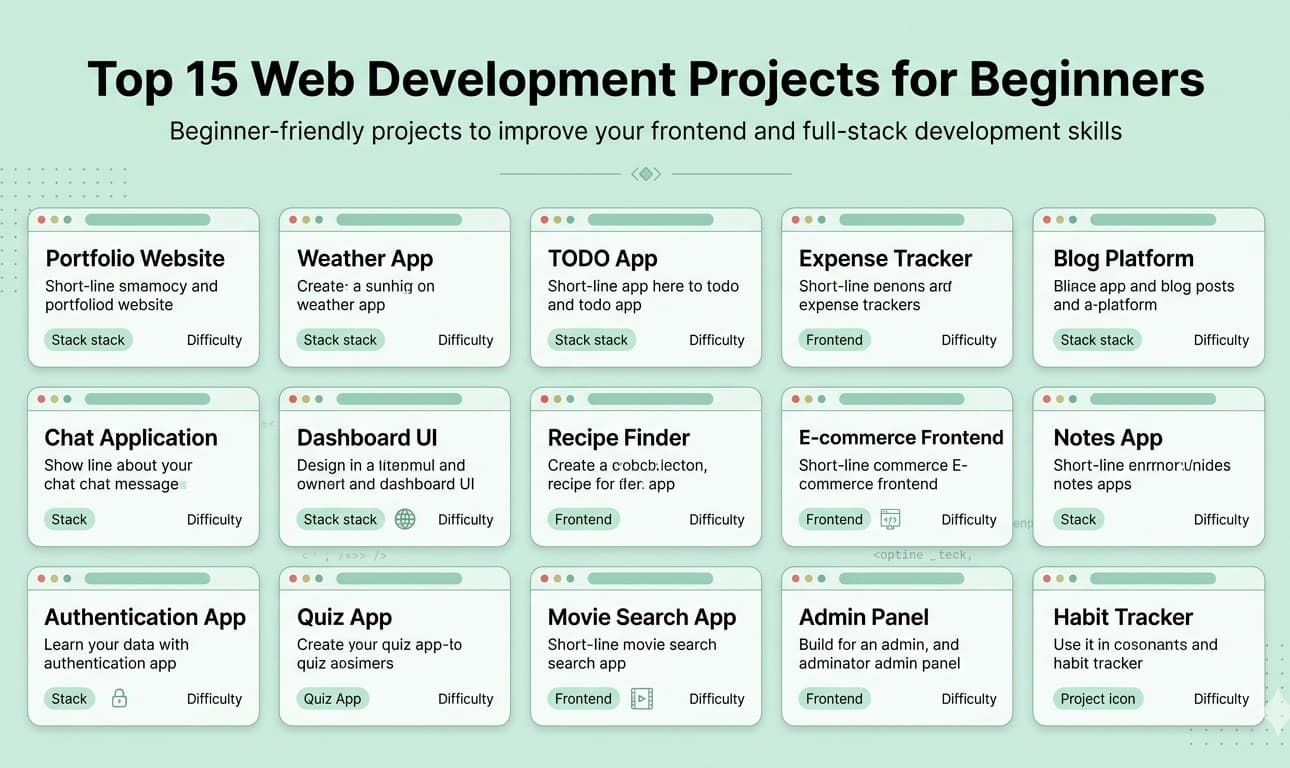 Top 15 web development projects for beginners 