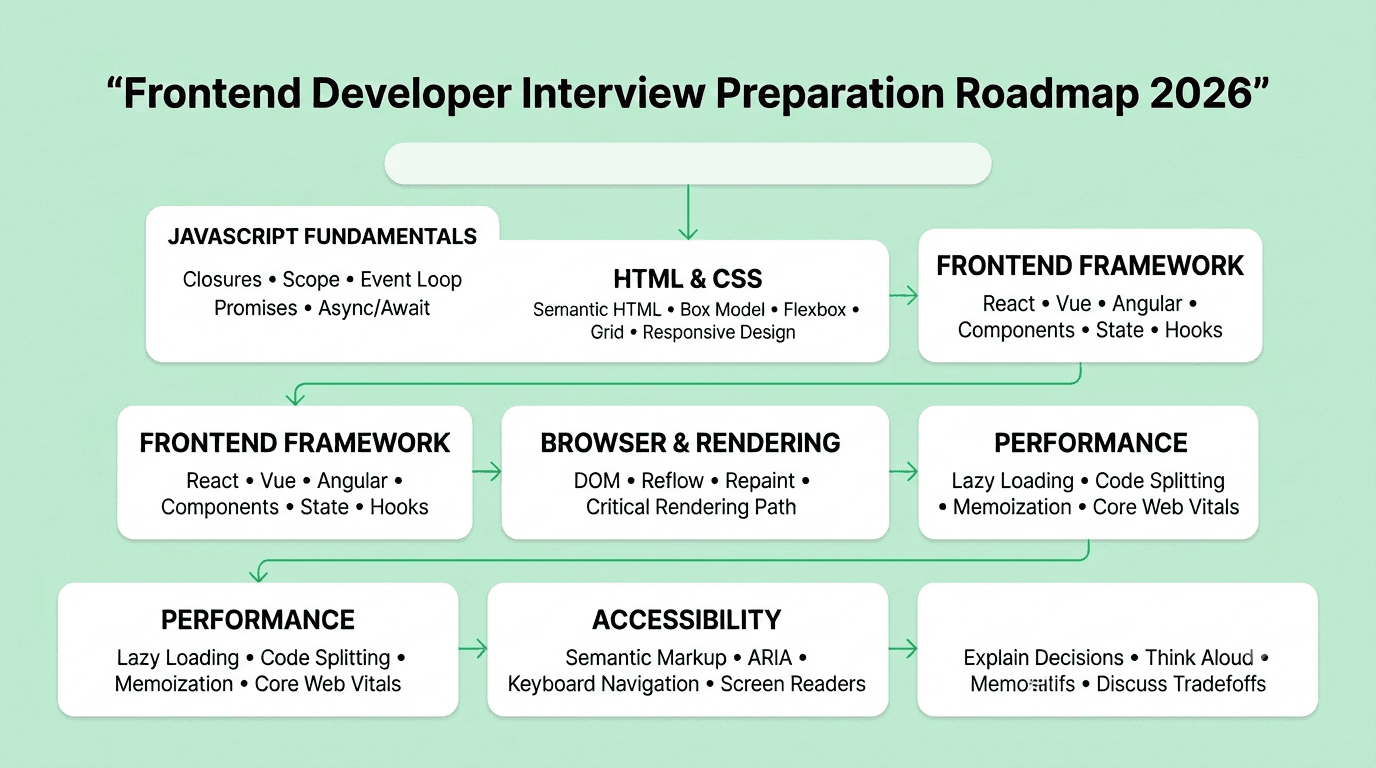 Frontend developer interview preparation roadmap for 2026