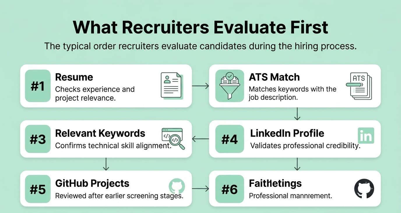 Recruiter evaluation priorities for Python developer applications