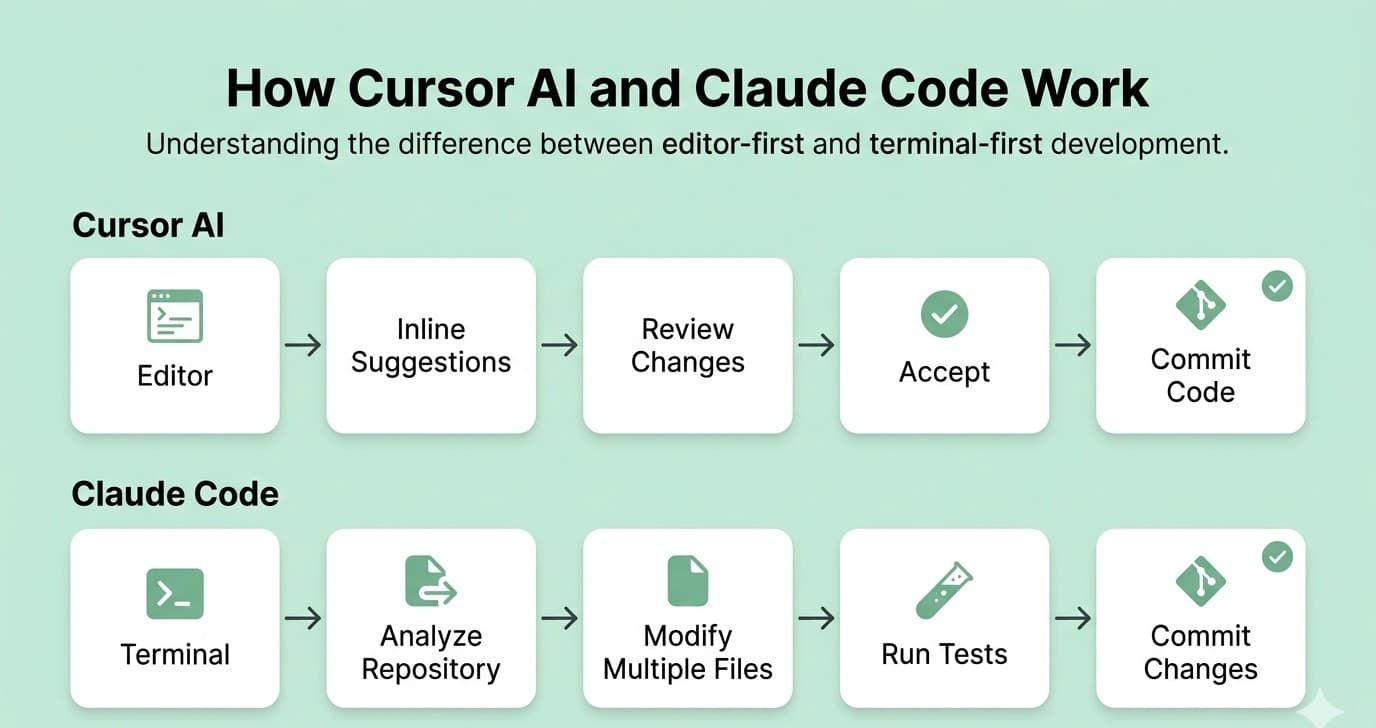 Workflow diagram of cursor ai and claude ai 
