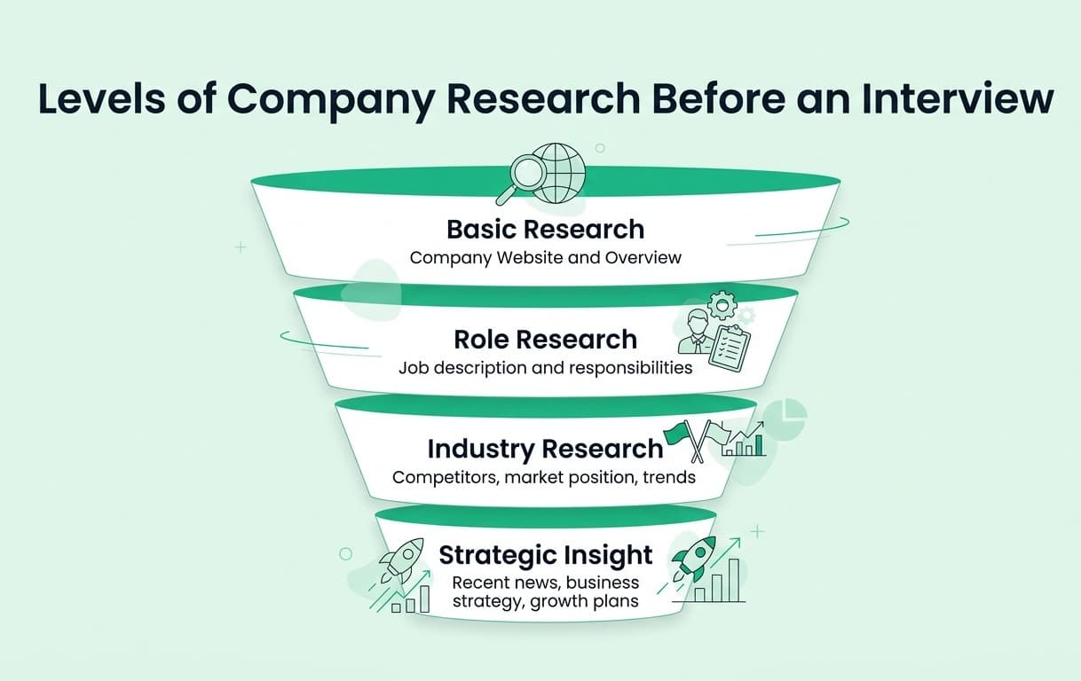 Levels of Company research before interview