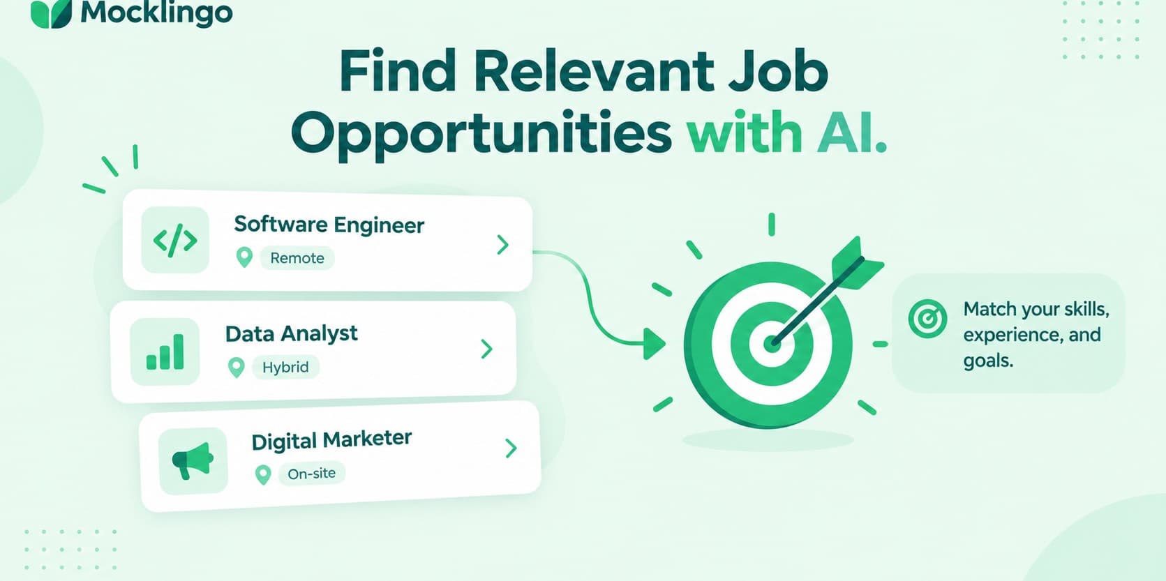 AI-assisted job search with relevant roles, career targets, and personalized job criteria.