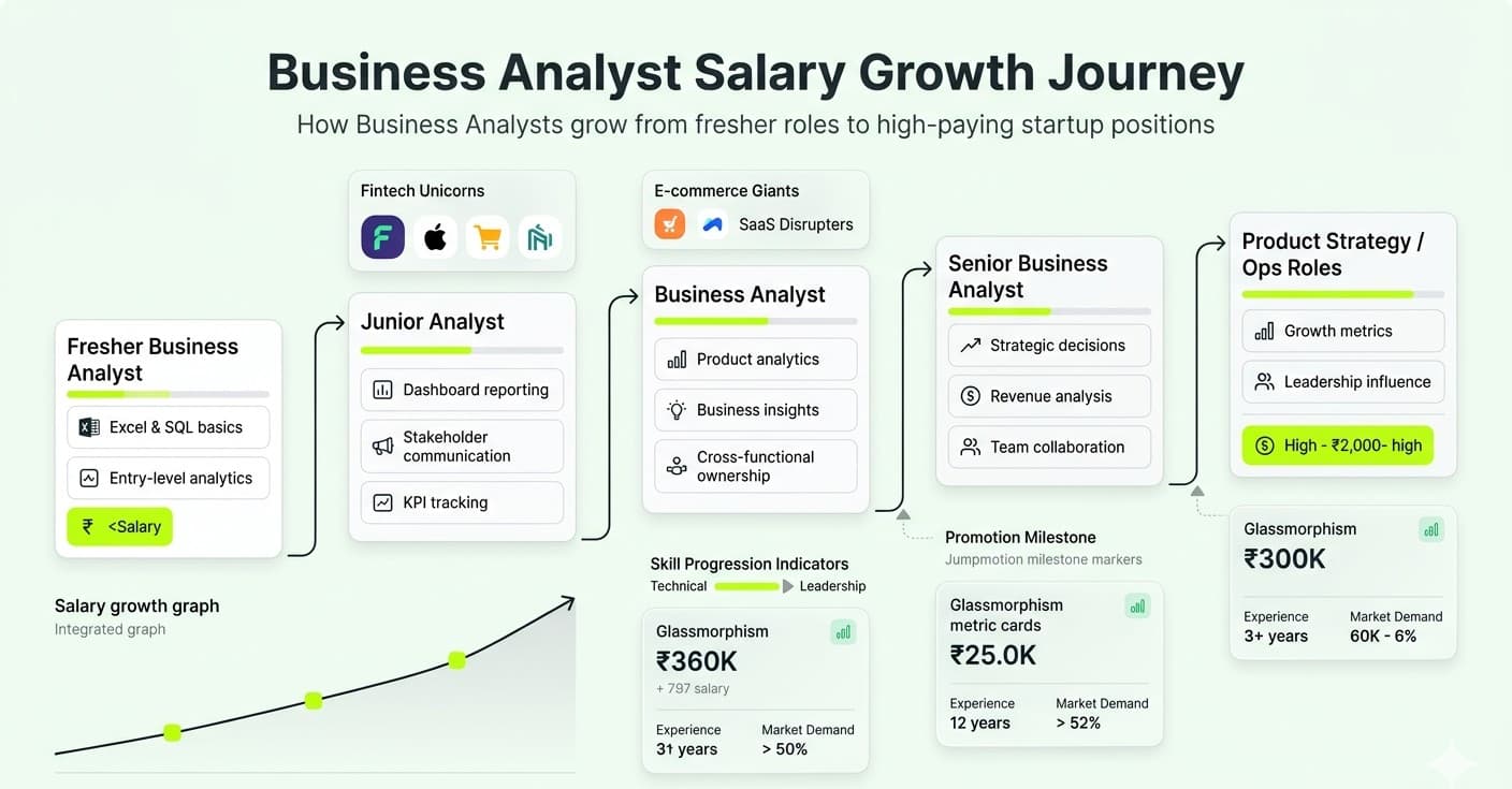 Business analyst salary growth journey