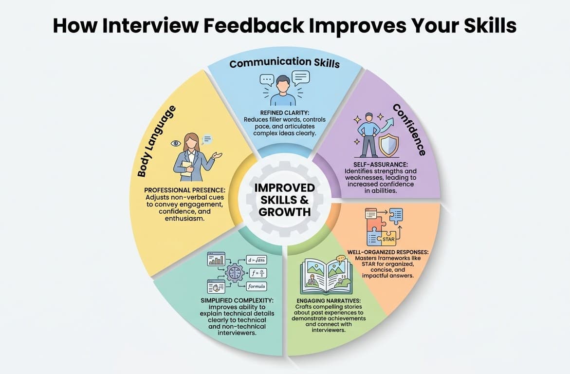 Chart shows How interview feedback improves your skills