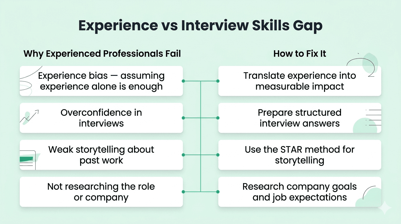 Experience vs Interview Skills gap