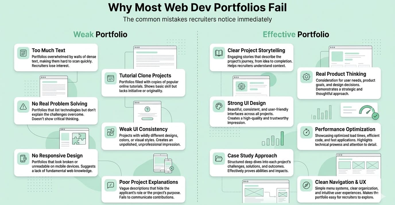 Reasons why most web dev portfolio fails