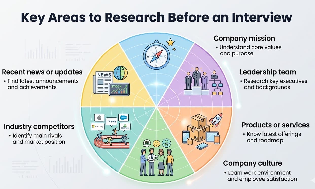 Key areas to research about company for job interview
