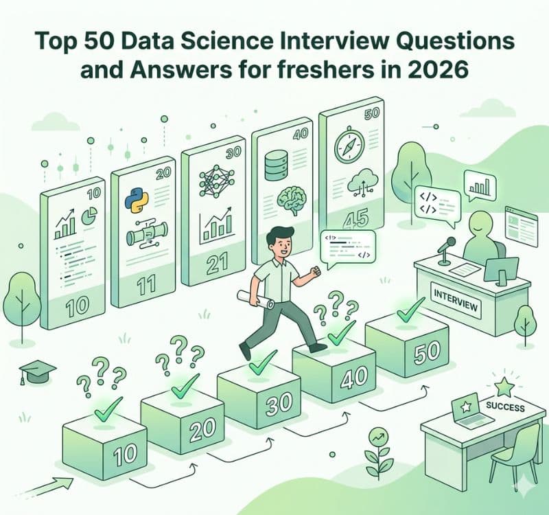 Top 50 Data Science Interview Questions and Answers for freshers in 2026